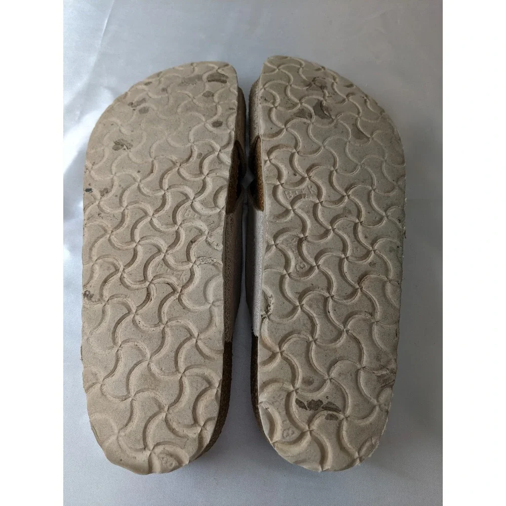 Birkenstock Siena Big Buckle Metallic Taupe Suede Slide Sandals Womens 42 L11 M9